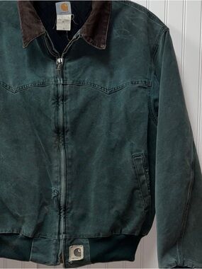 Carhartt Thrashed Green Santa Fe Jacket XXL Vintage